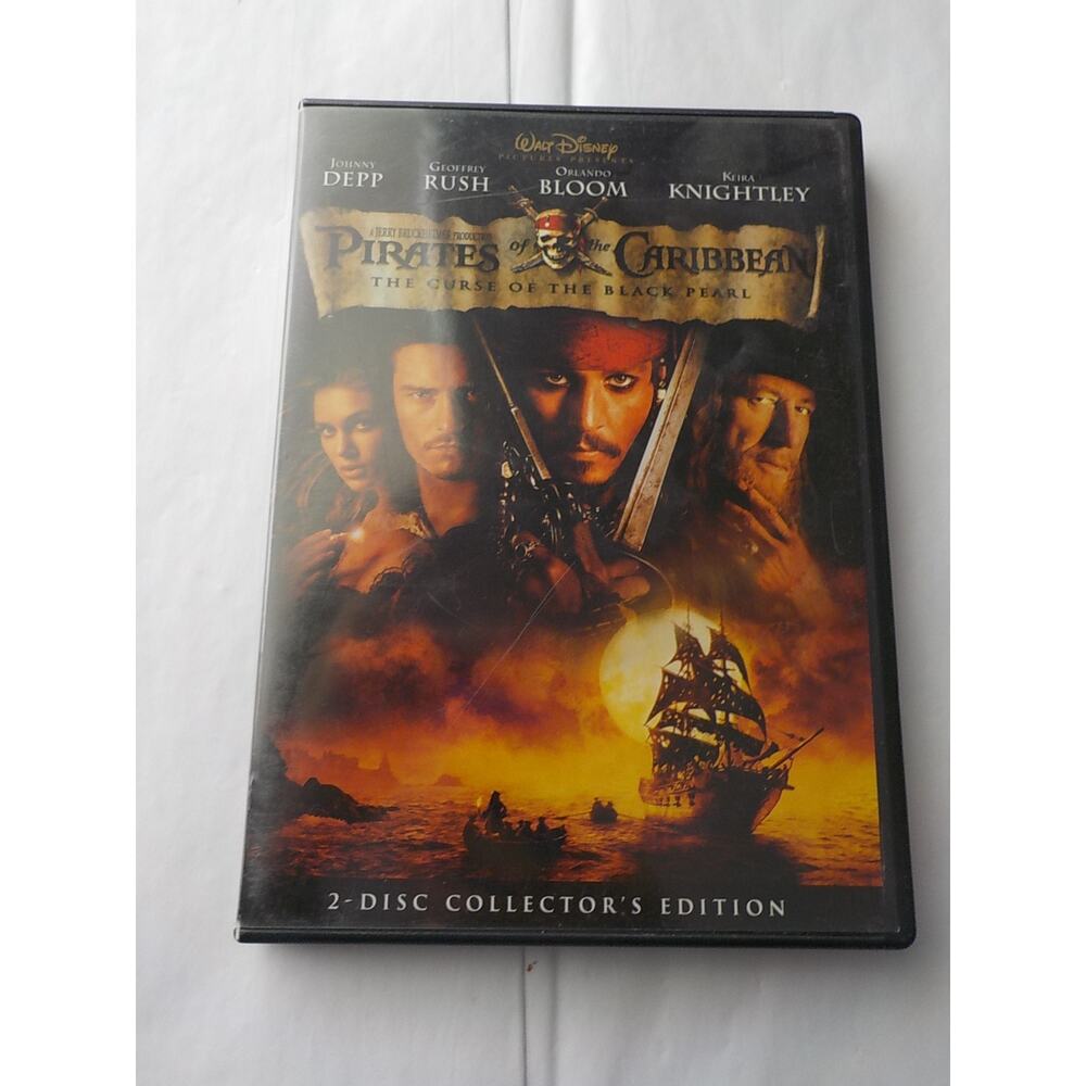DVD Movie Disney Pirates of the Caribbean Curst of the Black Pearl 2 Disc Set